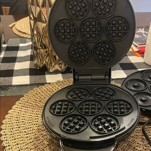 Non-Stick Black Mini Waffle Maker